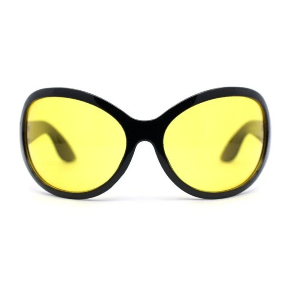 Yellow Sunglasses Men Fashion Designer Beach Festival Oversized Wrap Around‎ New